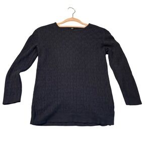 Vintage Y2K Brooks Brothers Navy Cable Knit Sweater – Made in Hong Kong – Size S